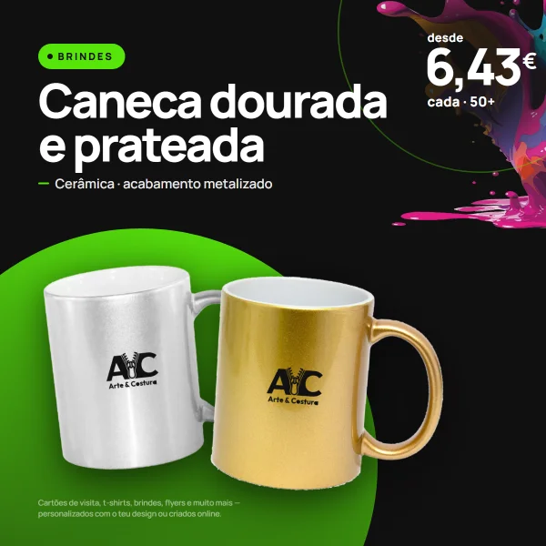Caneca Dourada/Prateada
