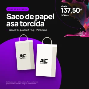 Saco de papel asa torcida — branco