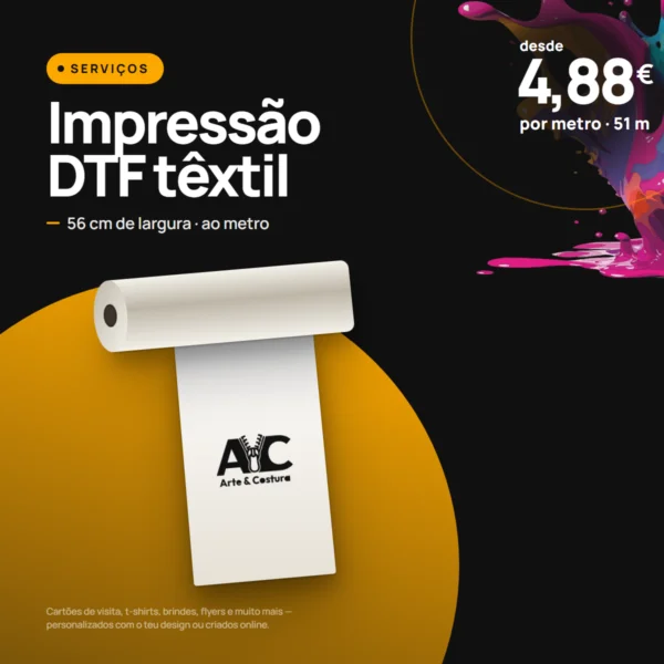 Impressão DTF Têxtil (ao metro)