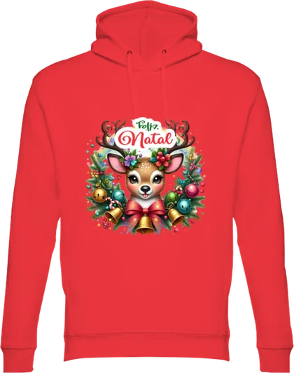 Hoodie vermelho com estampa de Natal
